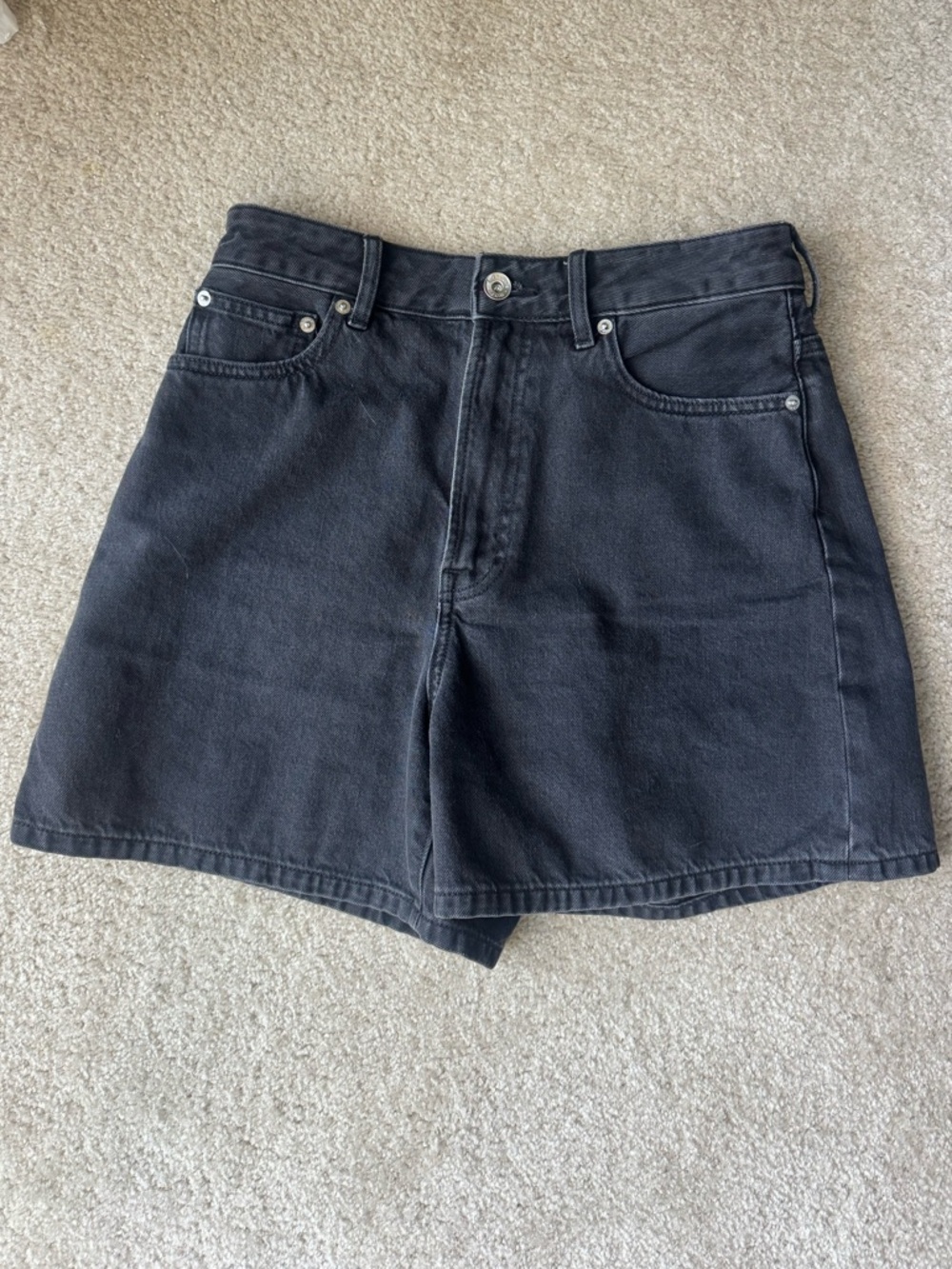 Everlane A Line Denim Shorts Black